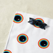 Serviette De Plage Cool Rainbow Eyes (En situation)