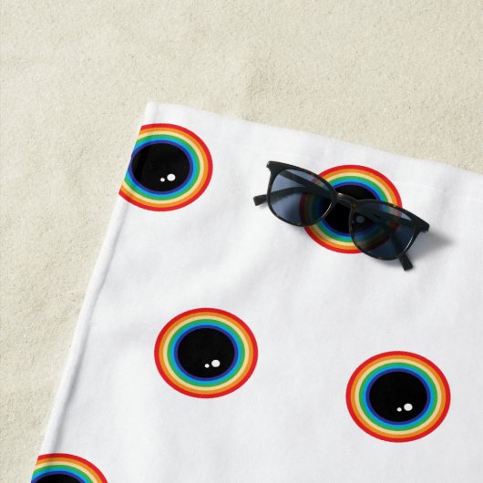 Serviette De Plage Cool Rainbow Eyes (En situation)