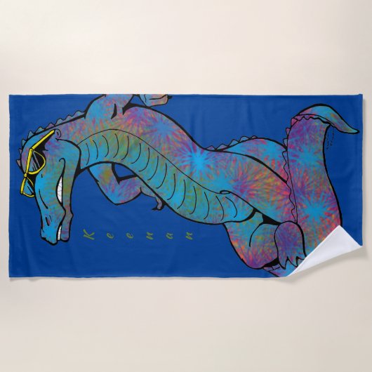 Serviette de plage cool Rainbow Gator (Devant)