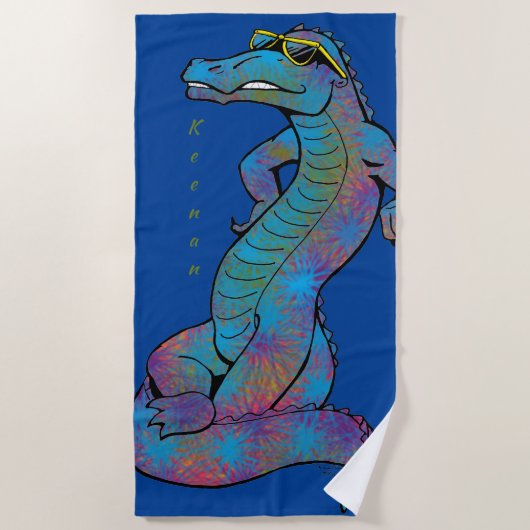 Serviette de plage cool Rainbow Gator (Devant)