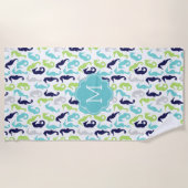 Serviette De Plage Cool Sea Horse Motif Monogramme (Devant)