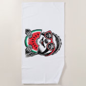 Serviette De Plage Cool Sloth Manger de la pastèque (Devant)