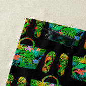 Serviette De Plage Cool Tropical Summer Accessoires Motif Noir (En situation)