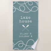 Serviette De Plage Coordonnées personnalisées de Lake House (Devant)