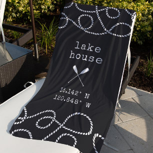 Serviette De Plage Coordonnées personnalisées de Lake House