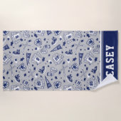 Serviette De Plage Copie blanche d'ensemble de marine grise de (Devant)