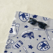 Serviette De Plage Copie blanche d'ensemble de marine grise de (En situation)