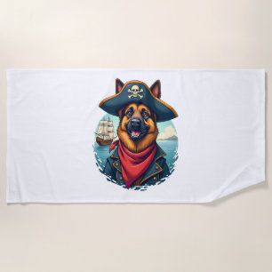 Serviette De Plage Copie de Pirate de Chien Berger Allemand