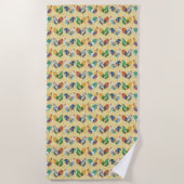 Serviette De Plage Coq de campagne rétro (Devant)