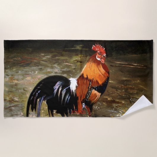 Serviette De Plage Coq/Gaulois/Rooster (Devant)