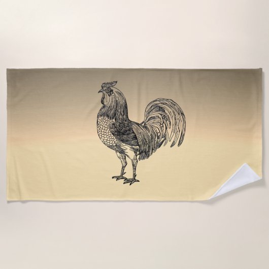 Serviette De Plage Coq rustique (Devant)