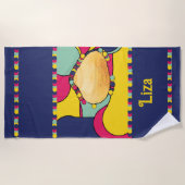Serviette De Plage coque moderne design abstrait plage (Devant)