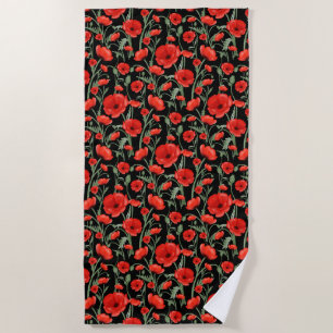 Serviette De Plage Coquelicots rouges