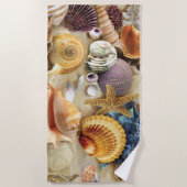 Serviette De Plage Coques de mer sur la plage (Devant)
