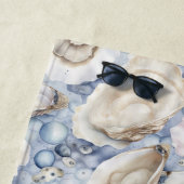Serviette De Plage Coques d'huîtres bleues (En situation)
