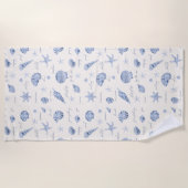 Serviette De Plage Coques Starfish Sun Fun Texte bleu ID918 (Devant)