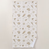 Serviette De Plage Coques Starfish Sun Fun Texte Sandstone ID918 (Devant)