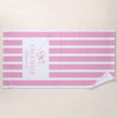 Serviette De Plage Coquette Bow Rose Cute Preppy Maridal Party (Devant)