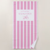 Serviette De Plage Coquette Bow Rose Cute Preppy Maridal Party (Devant)