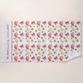 Serviette de plage coquette pastèque personnalisée (Devant)