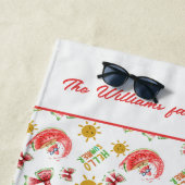 Serviette de plage coquette pastèque personnalisée (En situation)