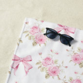 Serviette De Plage Coquette Roses et vaches roses (En situation)