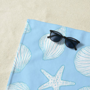 Serviette De Plage Coquillage et poisson-Starfish - Vibes d'été côtiè