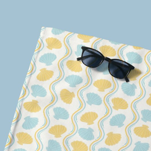 Serviette De Plage Coquillage et vagues d'été
