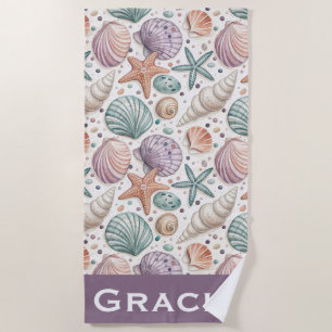 Serviette de plage Coquillage & Étoile de mer 