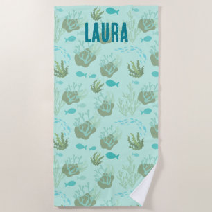 Serviette De Plage Coquillage Océan Mer Vie Marine