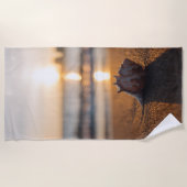 Serviette De Plage Coquillage Tropical Beach Sunset (Devant)