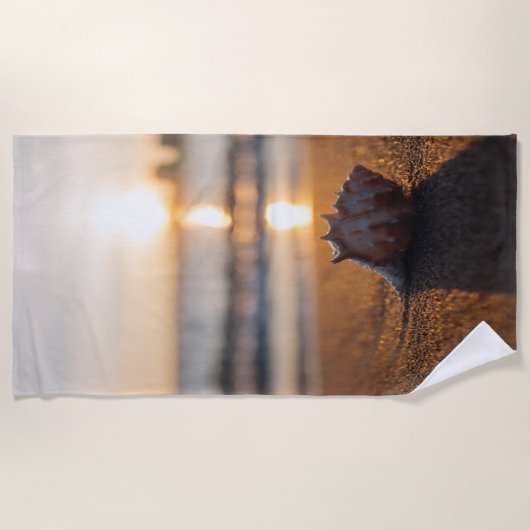 Serviette De Plage Coquillage Tropical Beach Sunset (Devant)