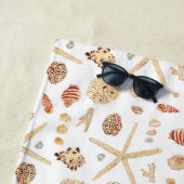 Serviette De Plage Coquillages à l'aquarelle (En situation)