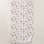 Serviette De Plage Coquillages à l'aquarelle (Devant)