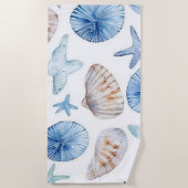 Serviette De Plage Coquillages Côtiers (Devant)