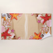 Serviette de plage Coquillages côtiers & étoiles d (Devant)