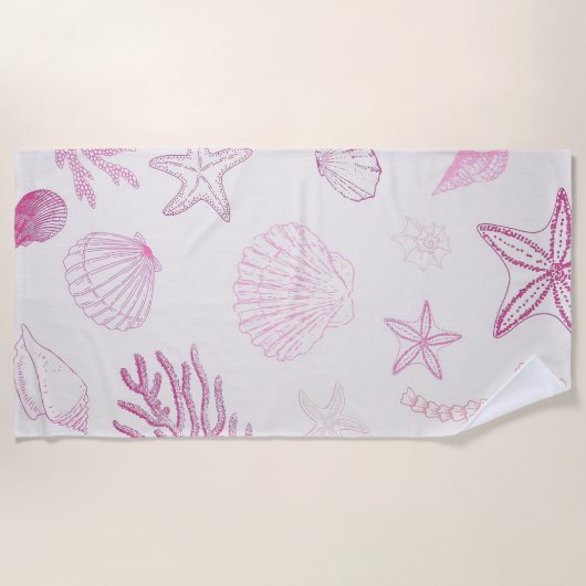 Serviette De Plage Coquillages d'été (Devant)
