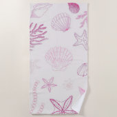 Serviette De Plage Coquillages d'été (Devant)