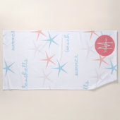 Serviette De Plage Coquillages d'été Étoile de mer de plage (Devant)