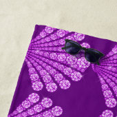 Serviette De Plage Coquillages en diamant violet (En situation)