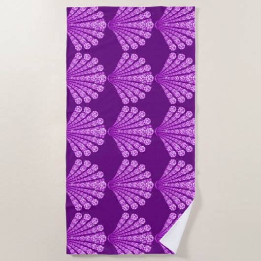 Serviette De Plage Coquillages en diamant violet (Devant)