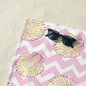 Serviette De Plage Coquillages et Chevron (En situation)