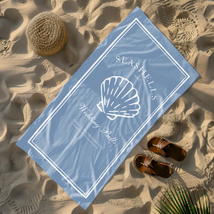 Serviette De Plage Coquillages et Cloches de Mariage Week-end d'Enter