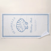 Serviette De Plage Coquillages et Cloches de Mariage Week-end entre F (Devant)
