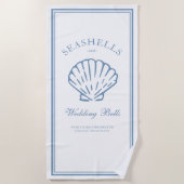 Serviette De Plage Coquillages et Cloches de Mariage Week-end entre F (Devant)