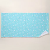 Serviette De Plage Coquillages et Starfish Motif bleu clair (Devant)