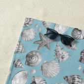 Serviette De Plage Coquillages. Nautique. (En situation)