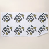 Serviette De Plage Coquillages tropicaux sur une plage (Devant)