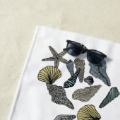 Serviette De Plage Coquillages tropicaux sur une plage (En situation)