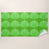 Serviette De Plage Coquillages verts en diamant (Devant)